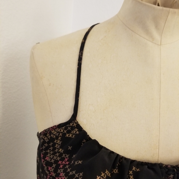 Parker Sz S 100%Silk Maxi Tank Dress Racer Back Whimsygoth Milkmaid Dark fairy - Picture 4 of 8